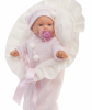 Munecas Antonio Juan 1110P Кукла-младенец  Ланита в розовом, плачущая мягконабивная 27 см