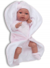 Munecas Antonio Juan 7021P Кукла-младенец Мила в розовом, озвученная, мягконабивная 34 см
