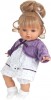 Munecas Antonio Juan 1334V Кукла-малыш Леонора в фиолетовом, 33 см, мягконабивная, плачущая