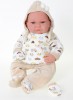 Munecas Antonio Juan 3346B Кукла-младенец Ника в бежевом, озвученная, мягконабивная 40 см