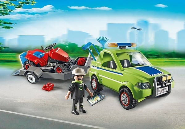 Playmobil City Action City Cleaning 6111 Конструктор Плеймобил Городские службы Автомобиль с колесной газонокосилкой и аксессуарами